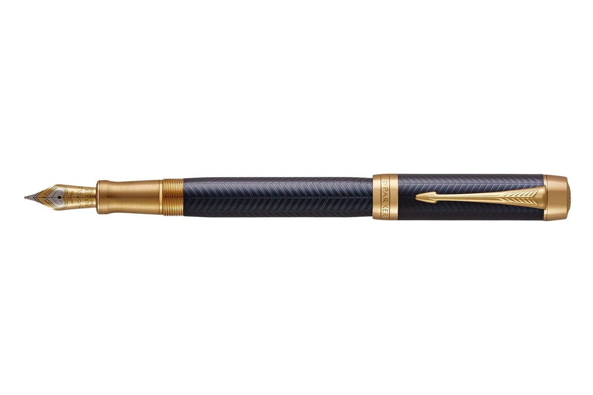 Parker® Parker Duofold Prestige Blue Chevron Centennial Vulpen 1 Parker® Parker Duofold Prestige Blue Chevron Centennial Vulpen