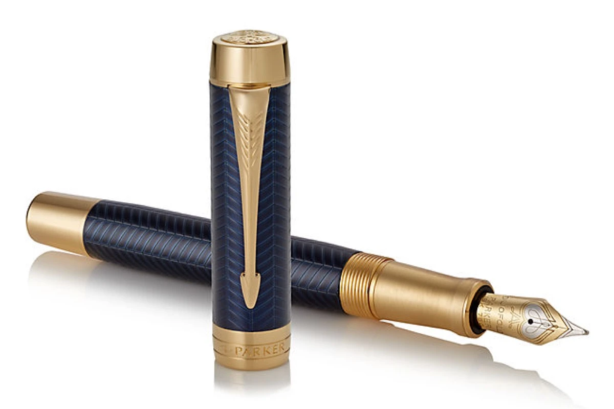 Parker® Parker Duofold Prestige Blue Chevron Centennial Vulpen 2 Parker® Parker Duofold Prestige Blue Chevron Centennial Vulpen - Afbeelding 2