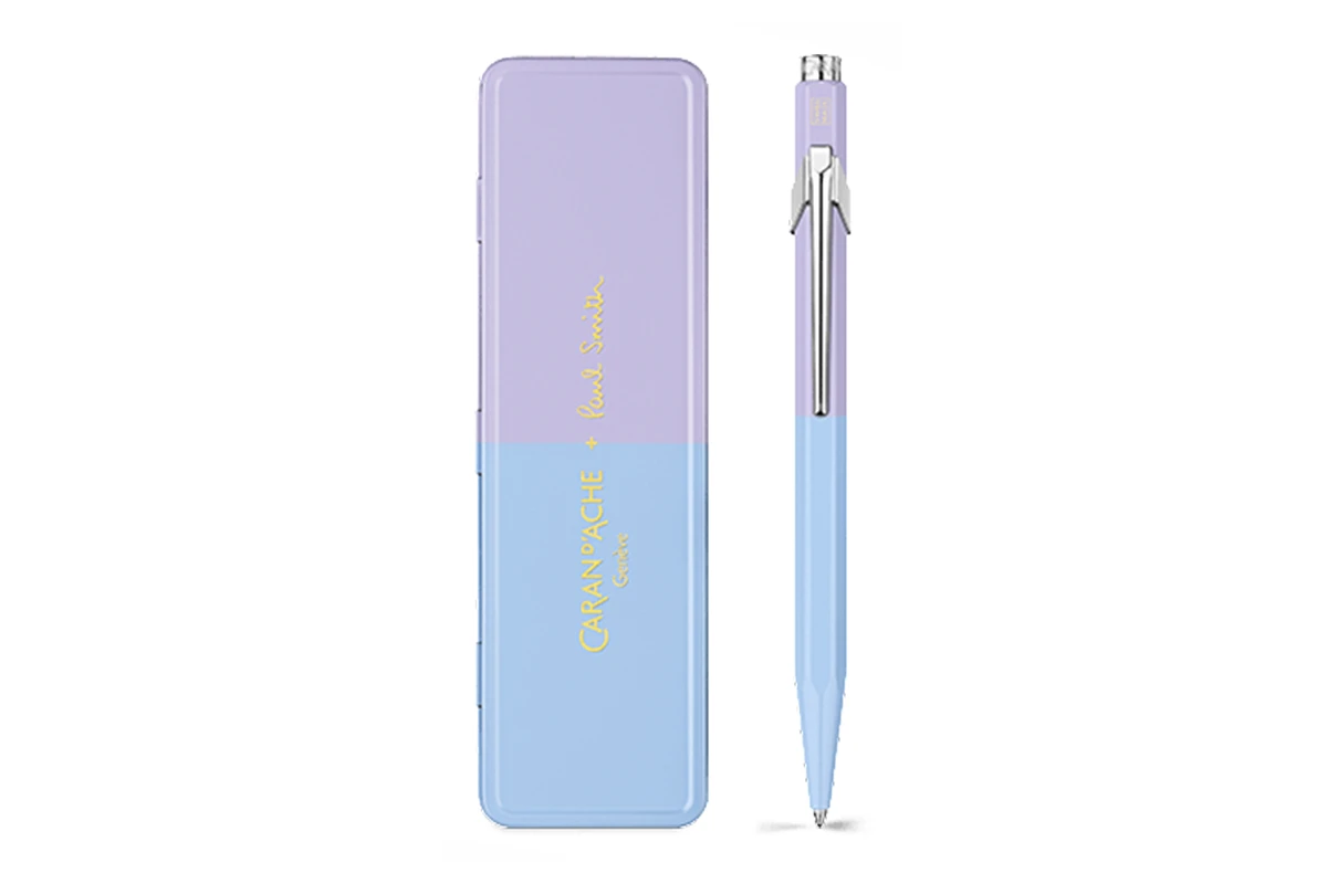 Caran D'Ache 849 Paul Smith Skyblue/Lavender Balpen 1 Caran D'Ache 849 Paul Smith Skyblue/Lavender Balpen