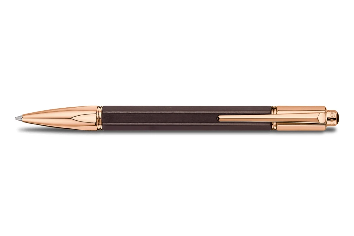Caran D'Ache Varius Ebony Rose Gold Balpen 1 Caran D'Ache Varius Ebony Rose Gold Balpen