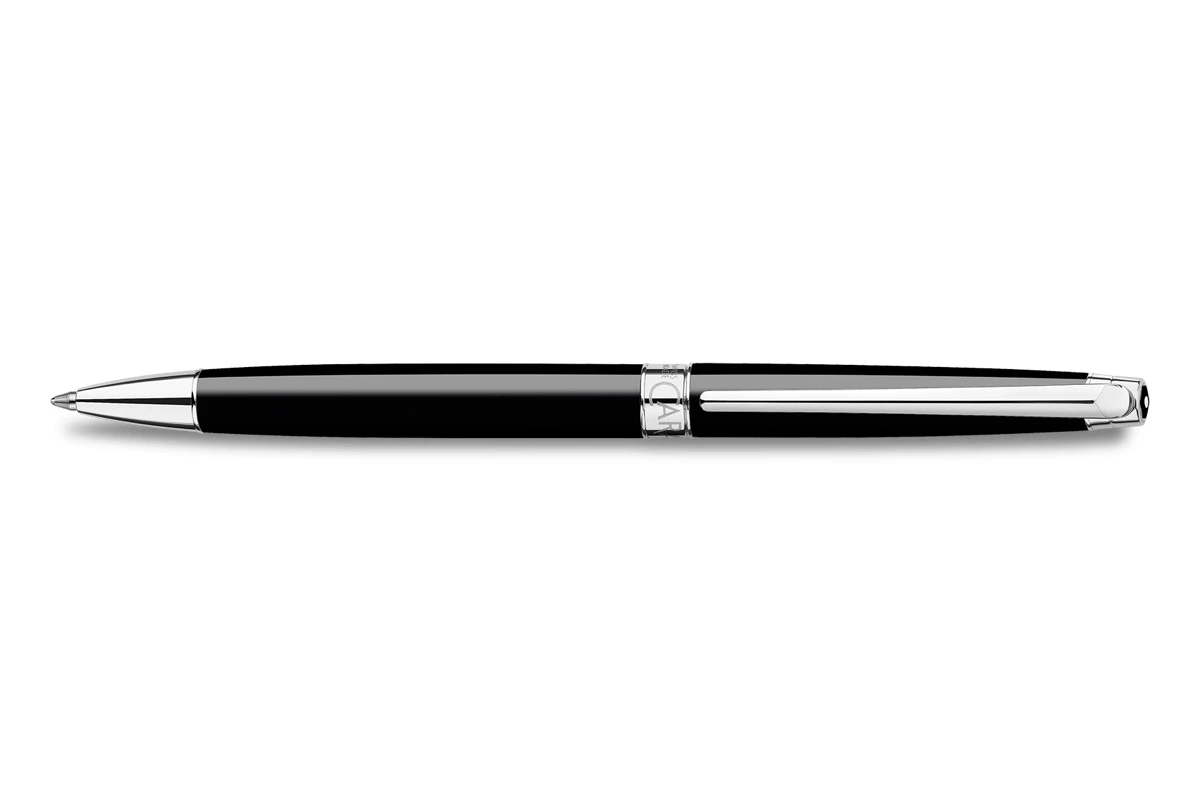 Caran D'Ache Léman Slim Black Ebony Balpen 1 Caran D'Ache Léman Slim Black Ebony Balpen
